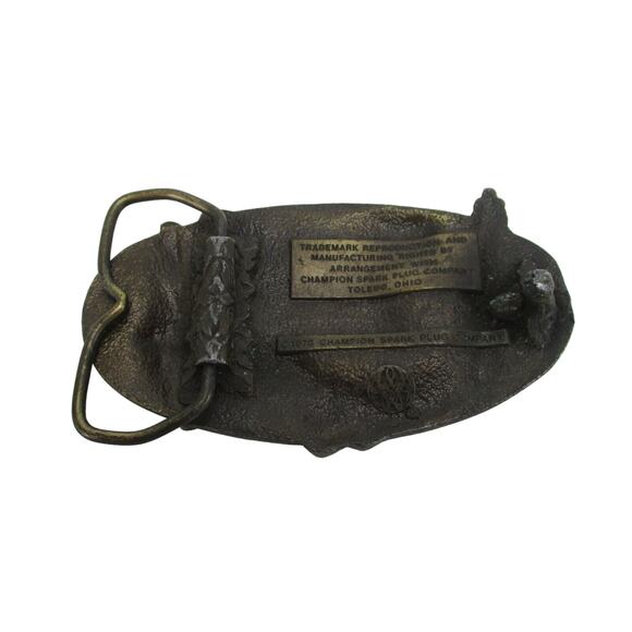 Champion Spark Plug Belt Buckle Winning Since 1921 Auto Racing 1978 Vintage - Picture 2 of 4